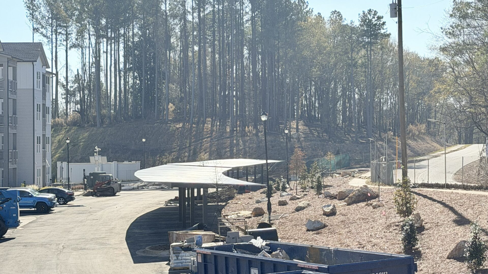 single post flat carport
